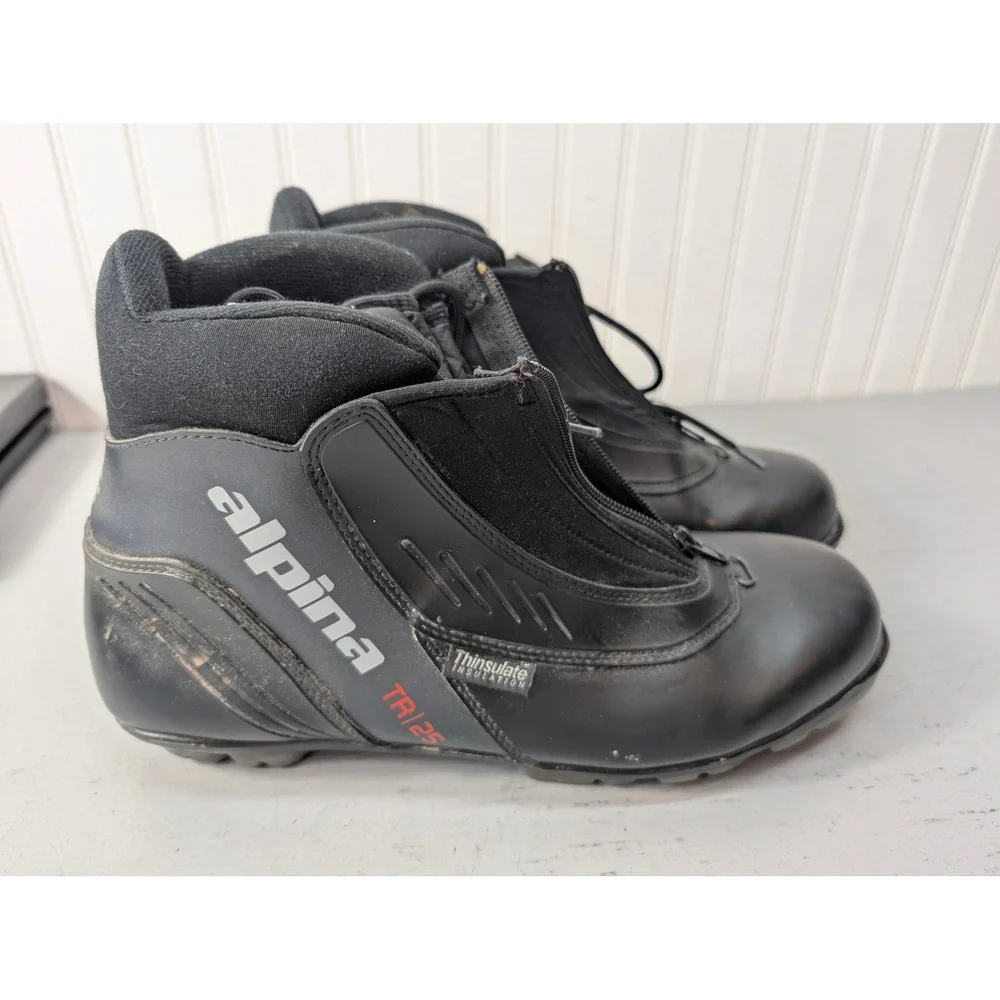 Alpina TR25 Thinsulate Cross Country Ski Boots Black NNN Men's Size 11 Touring